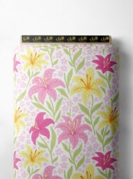 Bloom flower style with pink,yellow colors