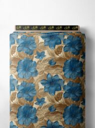 Bloom flower style with blue,brown colors