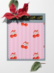 Cherry flower style with red,green colors - Image 6