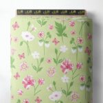 Petal flower style with green,pink colors