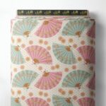 Fan flower style with pink,blue colors