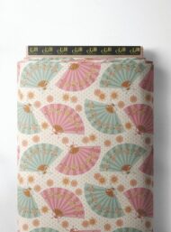 Fan flower style with pink,blue colors