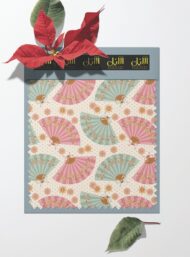 Fan flower style with pink,blue colors - Image 6