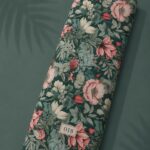 Leaf flower style with green,red colors