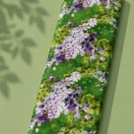Bloom flower style with green,purple colors
