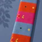Bloom flower style with blue,orange colors