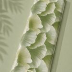 Leaf flower style with green, white colors