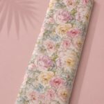 Rose flower style with pink,green colors