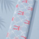 Bow flower style with blue,pink colors