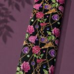 Rose flower style with black,pink colors