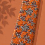 Leaf flower style with orange,black colors