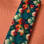 Leaf flower style with green,orange colors