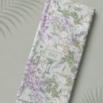 Leaf flower style with green,purple colors