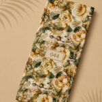 Rose flower style with green,yellow colors