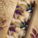 Leaf flower style with Yellow,purple colors