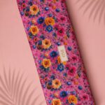 Bloom flower style with pink,blue colors