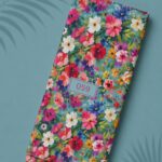 Bloom flower style with pink,green colors