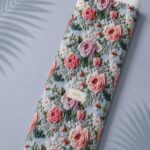 Rose flower style with pink,green colors