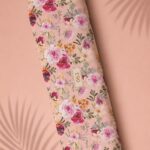 Bloom flower style with pink,green colors