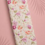 Bloom flower style with pink,green colors