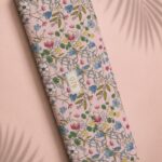 Bloom flower style with pink,green colors