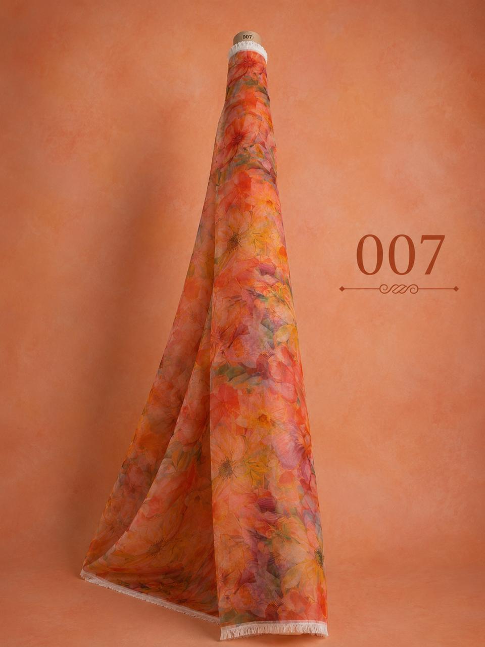 LAI-007_1-1.jpeg Fabric flower style with orange,pink colors - Image 1