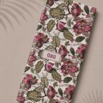 Leaf flower style with pink,green colors