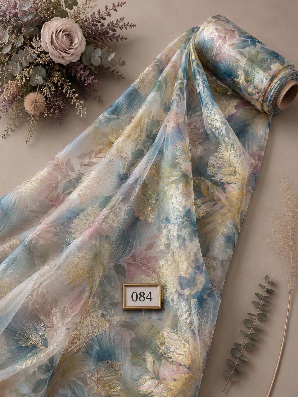 LAI-084_1-1.jpeg Leaf flower style with blue,pink colors - Image 1