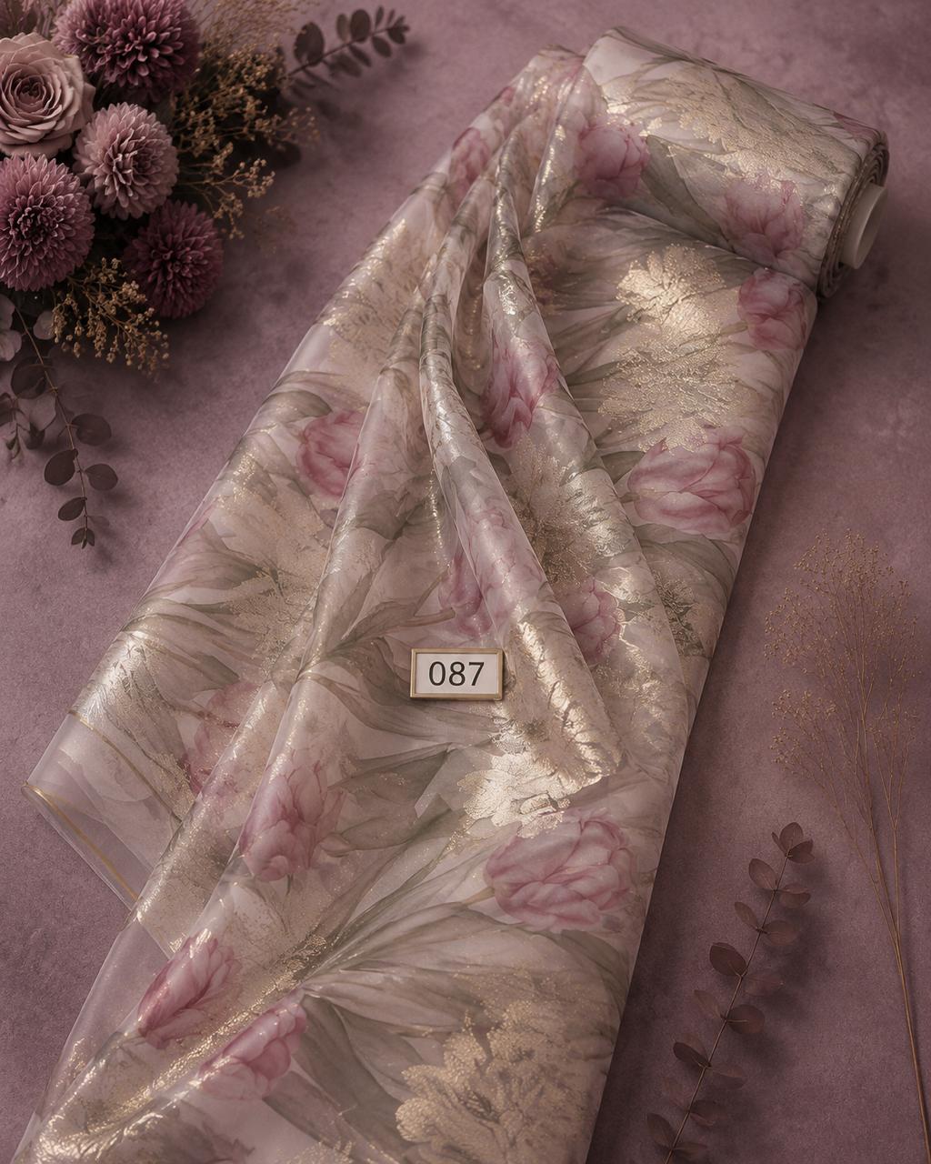LAI-087_1-1.jpeg Petal flower style with pink,green colors - Image 1