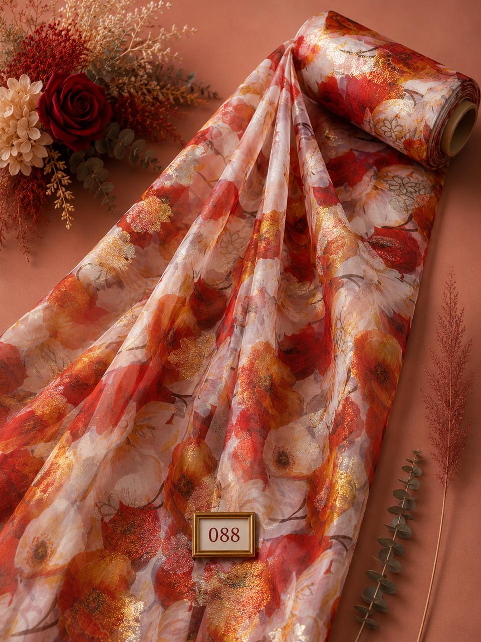LAI-088_1-1.jpeg Petal flower style with red,white colors - Image 1