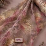 Fabric flower style with pink,green colors