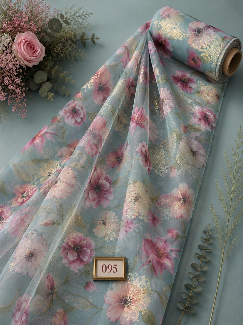 LAI-095_1-1.jpeg Petal flower style with pink,green colors - Image 1