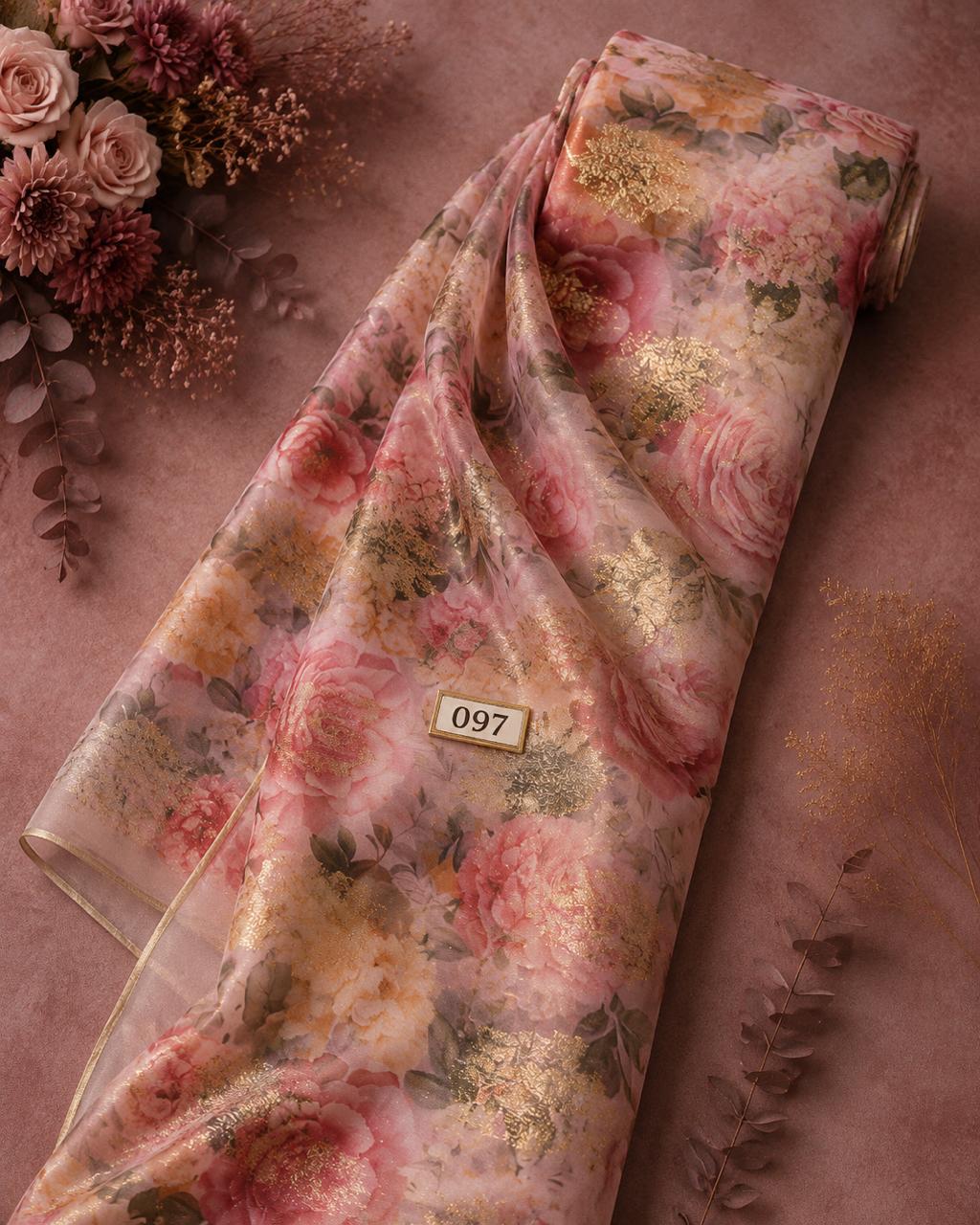 LAI-097_1-1.jpeg Petal flower style with pink,green colors - Image 1