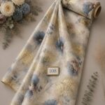 Bloom flower style with blue,white colors