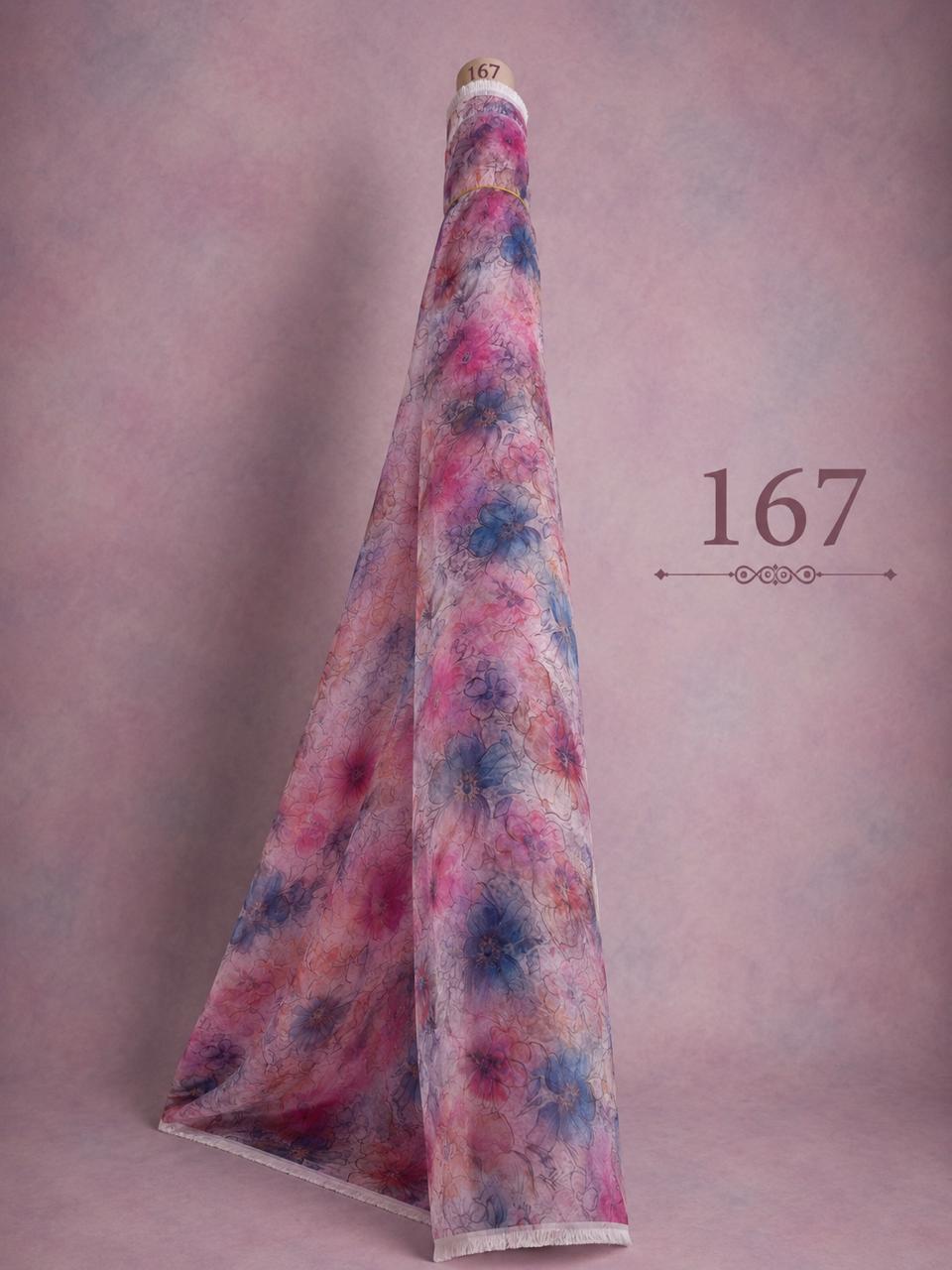 LAI-167_1-1.jpeg Fabric flower style with pink,blue colors - Image 1
