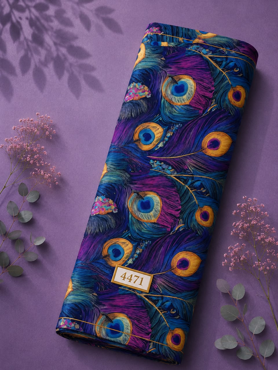LAI-4471_1 Peacock nature style with blue,yellow colors - Image 1