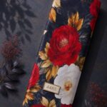 Petal flower style with red,green colors