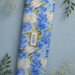 Bloom flower style with blue,white colors
