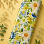Leaf flower style with yellow,blue colors