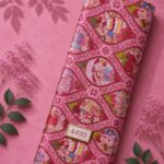 Leaf flower style with pink, green colors