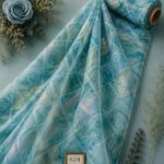Rose flower style with blue,green colors