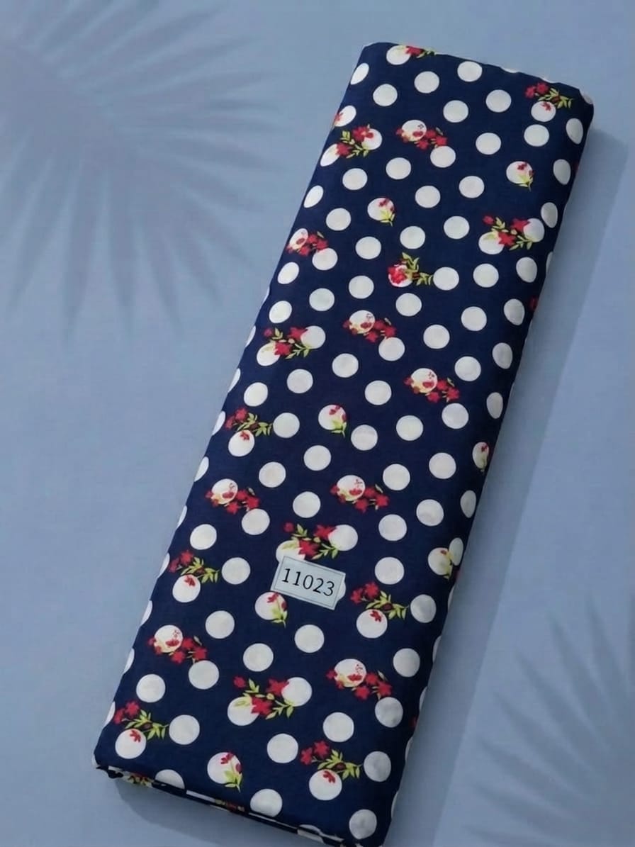 LAI-11023-1.jpeg Polka flower style with blue,white colors - Image 1